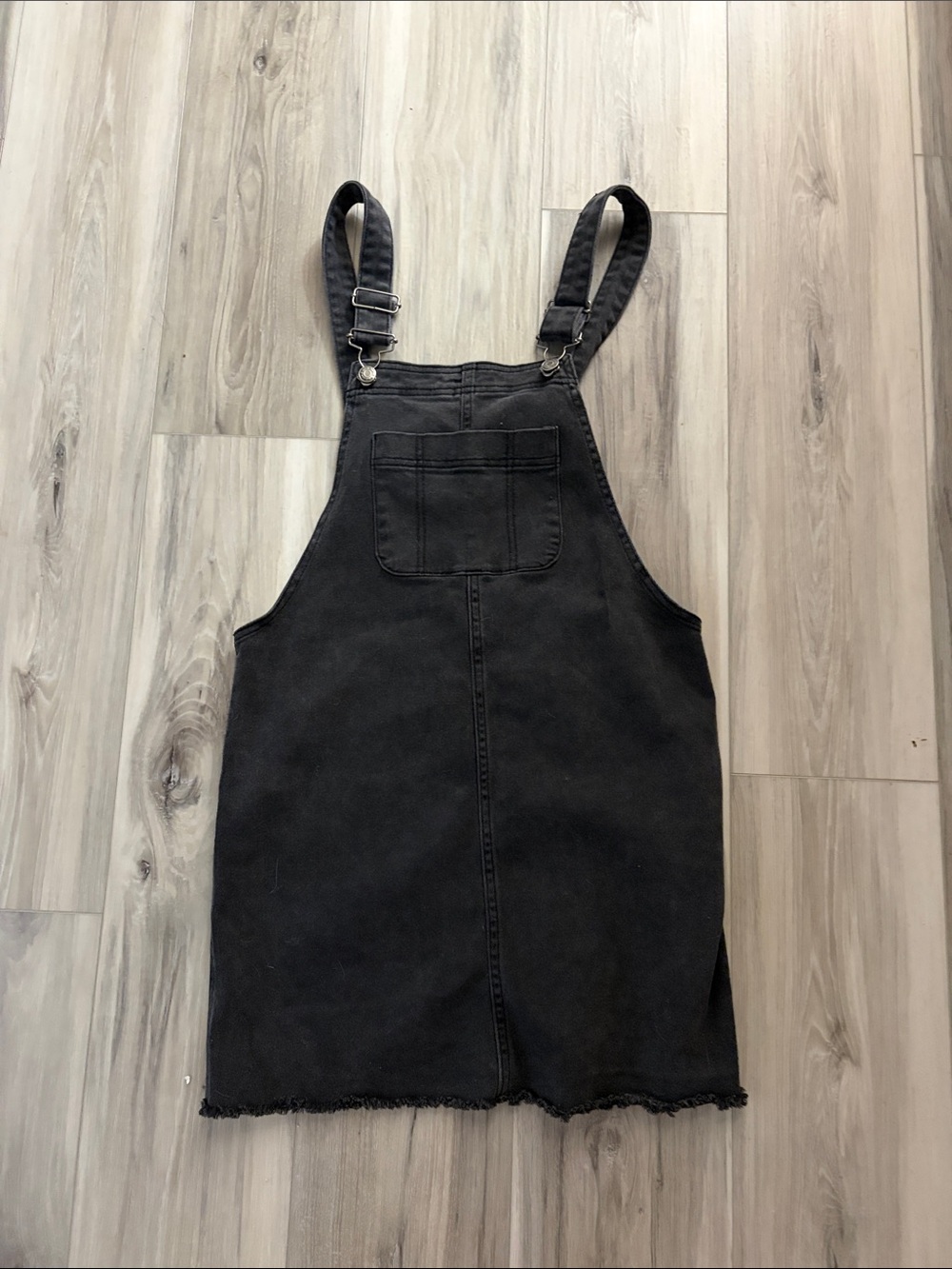 Black Denim Overall Dress